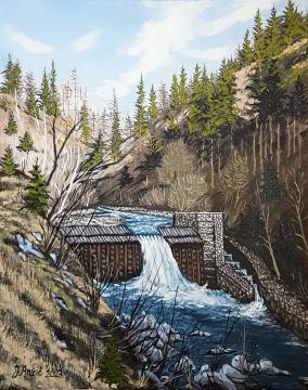 Jez na Kokri (Olje-platno 40x50 - 2023) Jožef Anžič